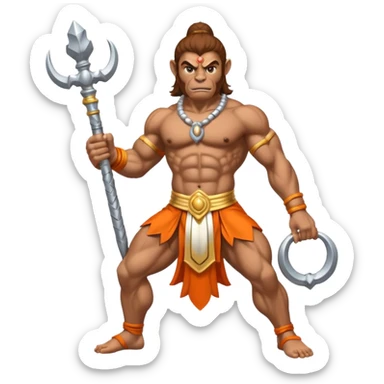 Hanuman sliver mace sticker