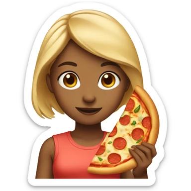 Girl with pizza  sticker
