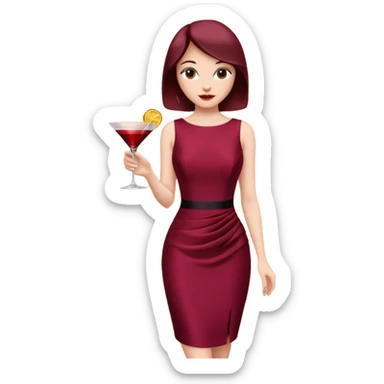 Burgundy cocktail dress sticker