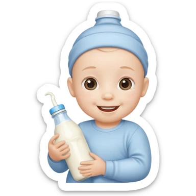 baby cute Milk bottle with cartoon face sticker