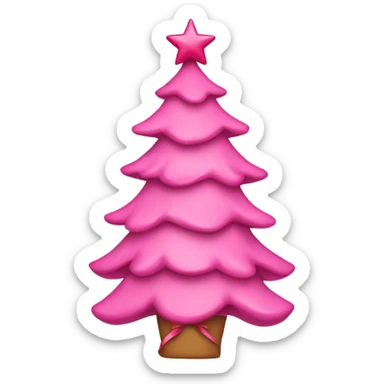 Pink Christmas tree with pink bows on top  sticker