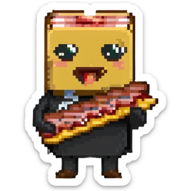 sarcasm emoji with a slice of bacon sticker