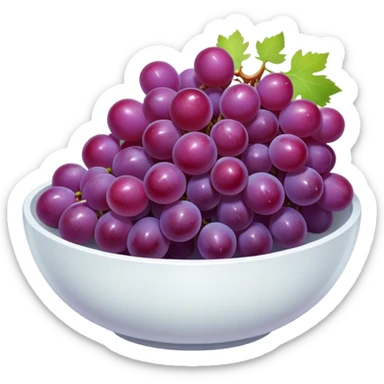 Grapes in a bowl with suger coating on it sticker