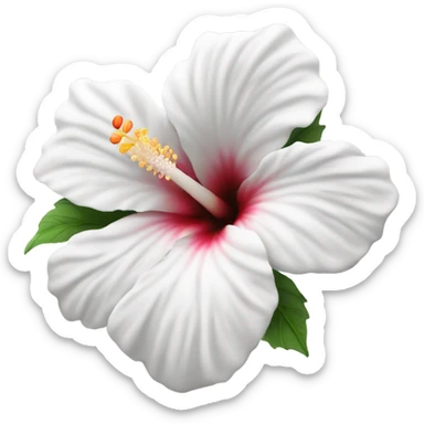 white hibiscus flower sticker