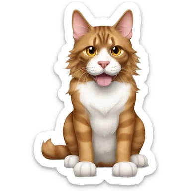 Maine Coon with pitbull sticker
