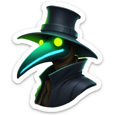 plague doctor with neon elements sticker