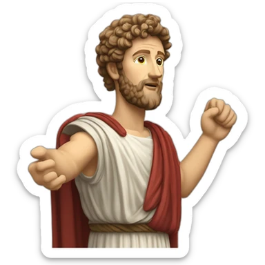 marcus aurelius arms stretched out holding something sticker