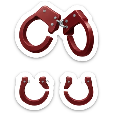 Dark red fuzzy handcuffs sticker