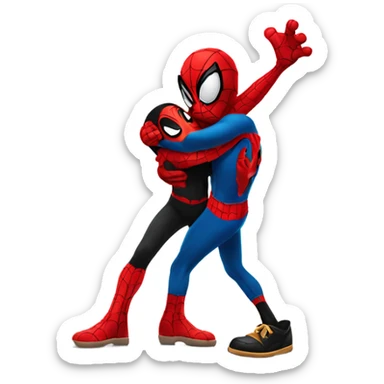  Spider-man hugging with mickey mouse sticker