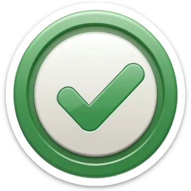 Green check box with white circle outside sticker