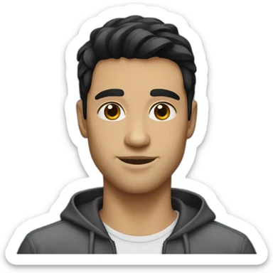 brazilian-white-guy-straight-black-hair sticker