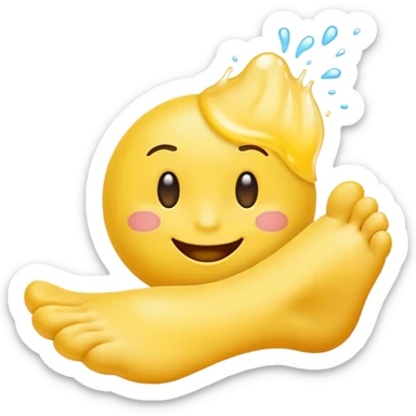 yellow emoji smelling foot sticker