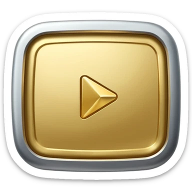 YouTube golden play button with silver edges. make it caricature type sticker
