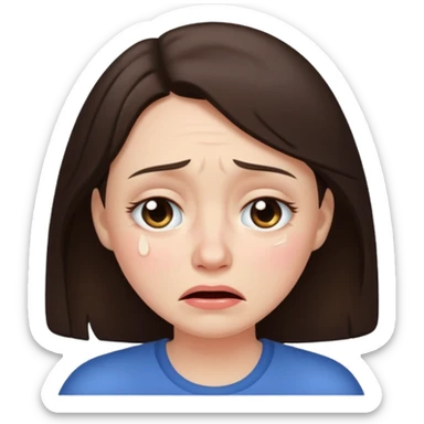Brunette mom crying sticker