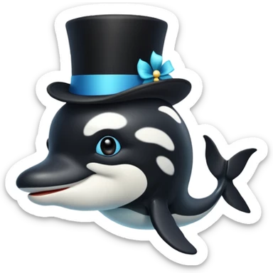 orca with a top hat sticker