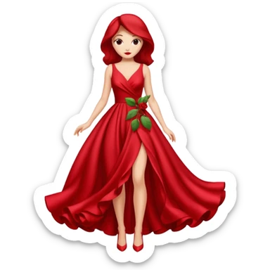 red rose dress no body sticker