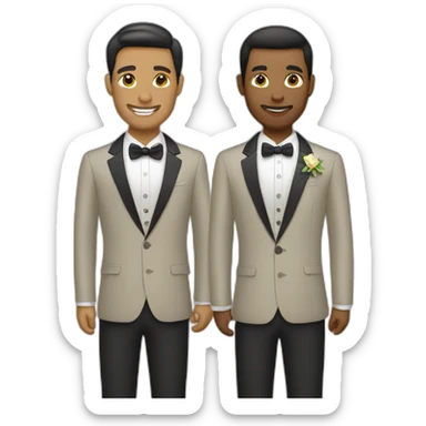 gay grooms light venezuelan and white american sticker