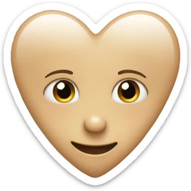 Biege heart  sticker