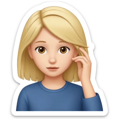 girl tucking hair behind her ear sticker