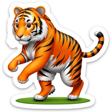 Bengal tiger playing football in Cincinnati sticker