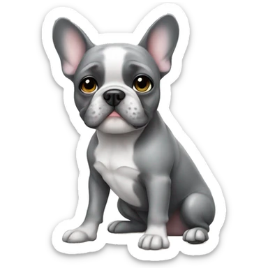 Frenchbulldog girl gray sticker