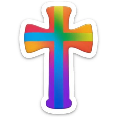 LGBT+ flag cross manji bouddhist in the middle sticker