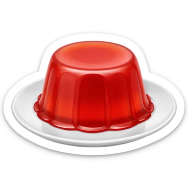 classic red jello unmolded on white plate sticker