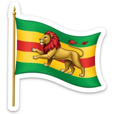 Ethiopian Lion of Judah flag  sticker