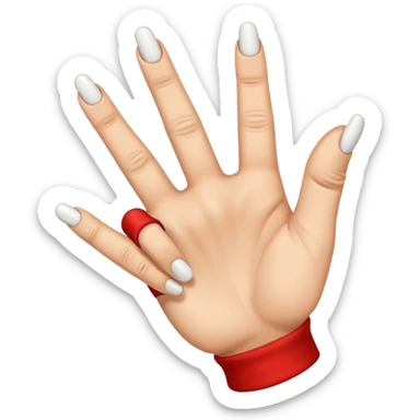 Middle finger emoji wearing fingerless gloves vulgar sticker