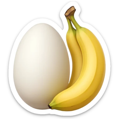 A banana standing between two eggs like egg banana egg sticker