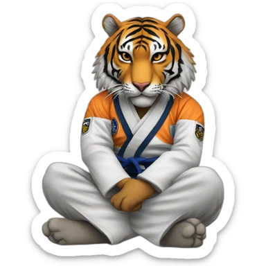 BJJ seated guard  Tiger  sticker