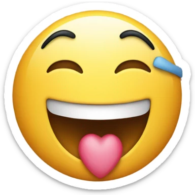Emoji with heart eyes and Laughing with one hand over the mout sticker