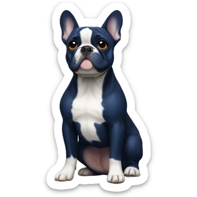 french bull dog total dark blue  sticker