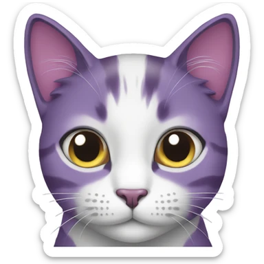Purple cat sticker