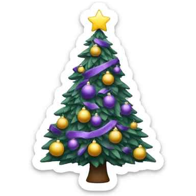 Purple Christmas tree sticker