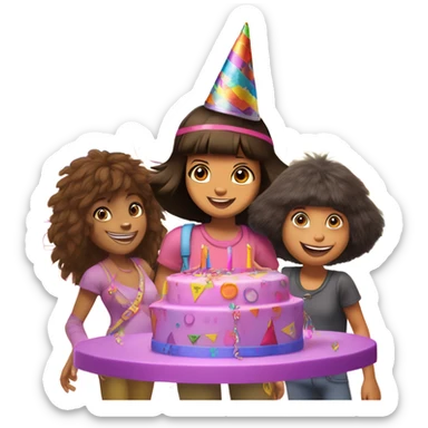 dora the explorer celebrating sticker