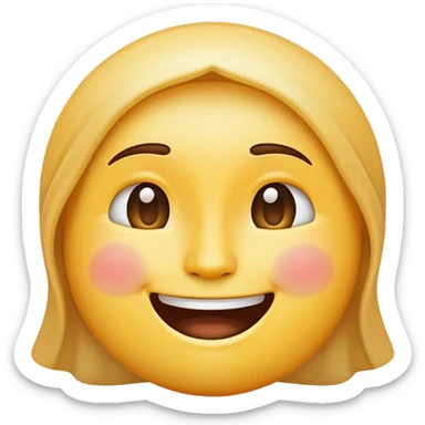 create a new unique simple heavenly smiling face emoji sticker