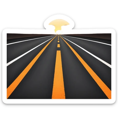 road with sunset sticker