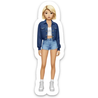 Hailey bieber cheveux court blond voir tout le corps  sticker