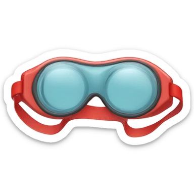 swimming goggles with red frame， spindle-like form，sharp edges sticker