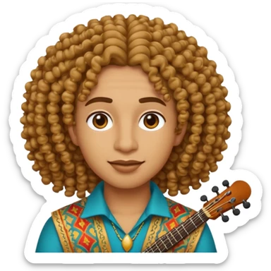 Emoji with Moroccan / Amazingh guy with curly hair, loooking like music artist Central Cee sticker