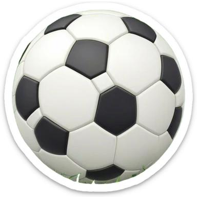 Cinematic Realistic image of a soccer ball resting on a lush, manicured field, rendered with detailed panel textures and crisp stitching, bathed in soft, natural lighting that highlights its timeless athletic appeal sticker