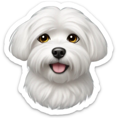 A white Maltese chocolate sticker