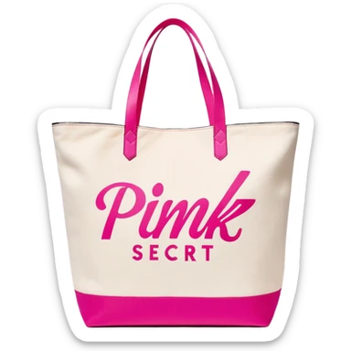 Victoria's Secret pink tote bag with logo sticker