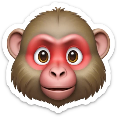 Cinematic Realistic Cute Baboon Portrait Emoji, Head tilted playfully and inquisitively, featuring a compact, sturdy build with a distinctly textured, expressive face characterized by bright, curious eyes and a subtly softened snout, rendered with realistic earthy detail and natural highlights, high shine, affectionate and spirited, styled with a touch of jungle whimsy, soft glowing outline, capturing the essence of a mischievous yet endearing baboon that appears ready to leap playfully out of the screen! sticker