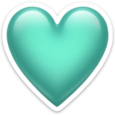 Very light teal heart sticker