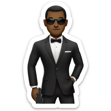 Black Secret agent James Bond  sticker