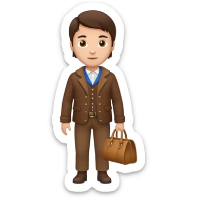 brunette man with brown dutch clothing sticker