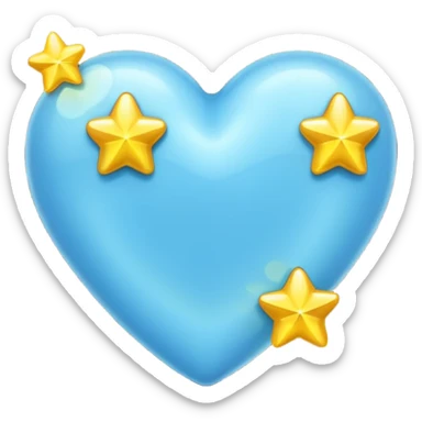 lightblue heart whit 3 stars sticker