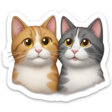 Two cats sharing love sticker